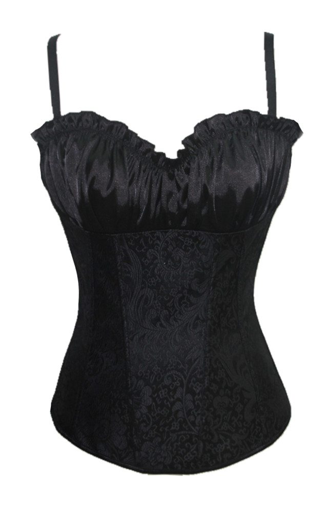 Black Floral Pattern Corset